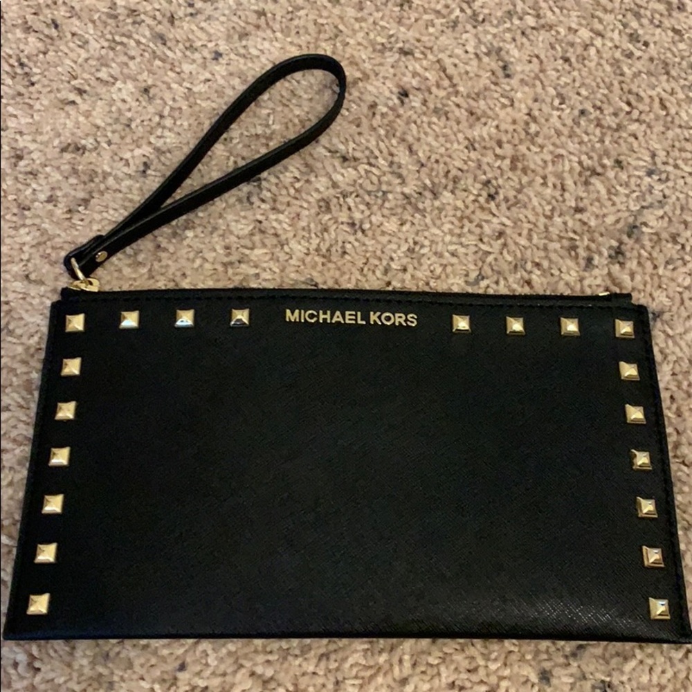 Studded Black Wristlet